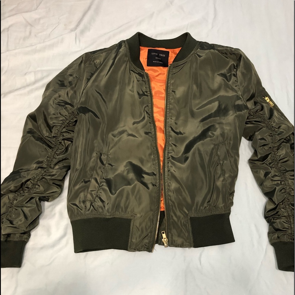 olive green bomber jacket